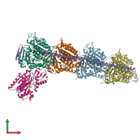 PDB entry 6fjf coloured by chain, front view.
