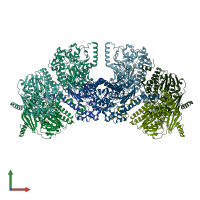 PDB entry 6fny coloured by chain, front view.