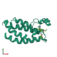 PDB entry 6fqt coloured by chain, front view.