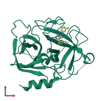 Monomeric assembly 5 of PDB entry 6fug coloured by chemically distinct molecules, front view.