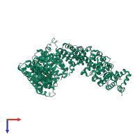PDB entry 6fvb coloured by chain, top view.