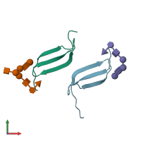 PDB entry 6fx2 coloured by chain, front view.