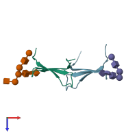 PDB entry 6fx2 coloured by chain, top view.