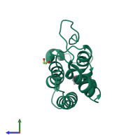 PDB entry 6g0d coloured by chain, side view.