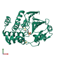 PDB entry 6g0i coloured by chain, front view.