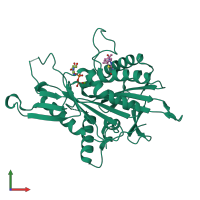 PDB entry 6g6z coloured by chain, front view.