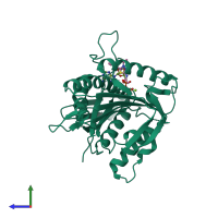 PDB entry 6g6z coloured by chain, side view.