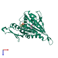 PDB entry 6g6z coloured by chain, top view.