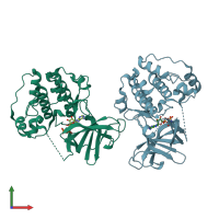 PDB entry 6g78 coloured by chain, front view.