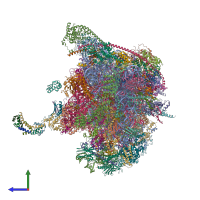 PDB entry 6gaw coloured by chain, side view.