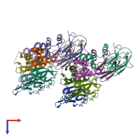 PDB entry 6gfz coloured by chain, top view.