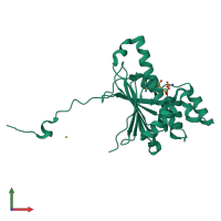 PDB entry 6gpf coloured by chain, front view.