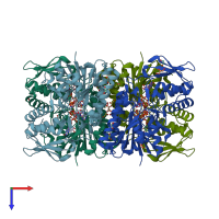 PDB entry 6gpk coloured by chain, top view.