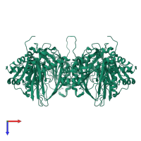 Glutarate 2-hydroxylase in PDB entry 6gpn, assembly 2, top view.