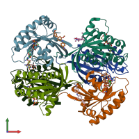 PDB entry 6gqx coloured by chain, front view.