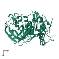 Putative acetyl xylan esterase in PDB entry 6grw, assembly 1, top view.