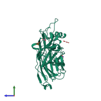 PDB entry 6gti coloured by chain, side view.