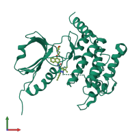 PDB entry 6gtt coloured by chain, front view.