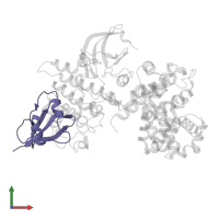 Cyclin-dependent kinases regulatory subunit in PDB entry 6gu4, assembly 1, front view.