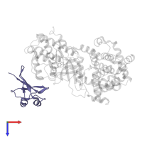 Cyclin-dependent kinases regulatory subunit in PDB entry 6gu4, assembly 1, top view.