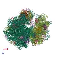 PDB entry 6gxp coloured by chain, top view.