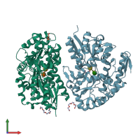 PDB entry 6h0h coloured by chain, front view.