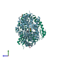 PDB entry 6h0h coloured by chain, side view.