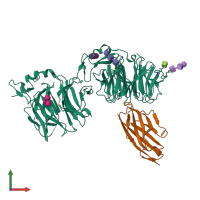 PDB entry 6h16 coloured by chain, front view.