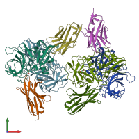 PDB entry 6h6y coloured by chain, front view.