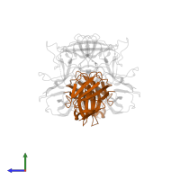 Nanobody (VHH) Nano-7 in PDB entry 6h6y, assembly 1, side view.