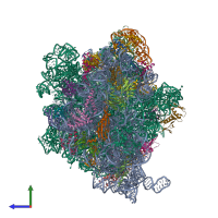 PDB entry 6ha1 coloured by chain, side view.