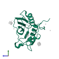 Glycoprotein G1 in PDB entry 6hj4, assembly 1, side view.