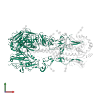 Hemagglutinin HA1 chain in PDB entry 6hjn, assembly 1, front view.