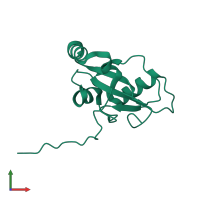 PDB entry 6hyn coloured by chain, front view.