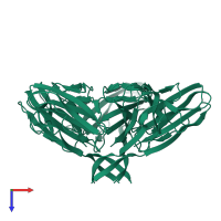 Homo pentameric assembly 1 of PDB entry 6i5o coloured by chemically distinct molecules, top view.