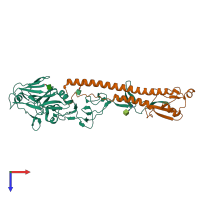 PDB entry 6icw coloured by chain, top view.