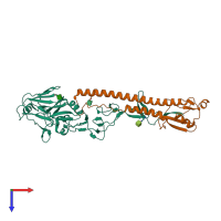 PDB entry 6id9 coloured by chain, top view.