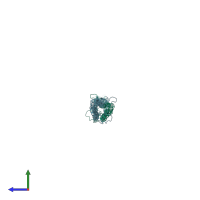 PDB entry 6iko coloured by chain, side view.