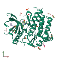 PDB entry 6il3 coloured by chain, front view.