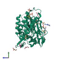 PDB entry 6il3 coloured by chain, side view.