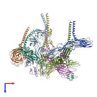 PDB entry 6imm coloured by chain, top view.