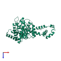 PDB entry 6irk coloured by chain, top view.