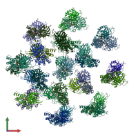 PDB entry 6izr coloured by chain, front view.
