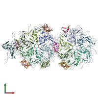 PDB entry 6j3q coloured by chain, front view.