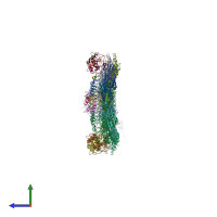 PDB entry 6j3q coloured by chain, side view.