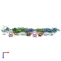 PDB entry 6j3q coloured by chain, top view.