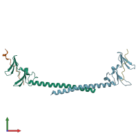 PDB entry 6j68 coloured by chain, front view.