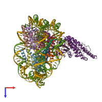 PDB entry 6j99 coloured by chain, top view.