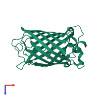 PDB entry 6jgh coloured by chain, top view.