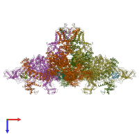 PDB entry 6jgz coloured by chain, top view.